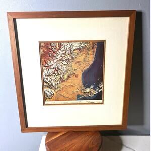 Vintage NASA Landsat Satellite Earth Photo – Framed (1970s)
